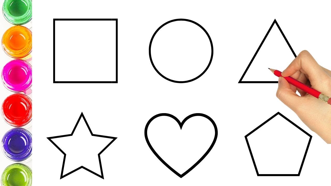Kids coloring videos Learn to draw 2d Shapes color and shape name for ...