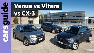 Suzuki Vitara vs Mazda CX-3 vs Hyundai Venue 2020 comparison review screenshot 3