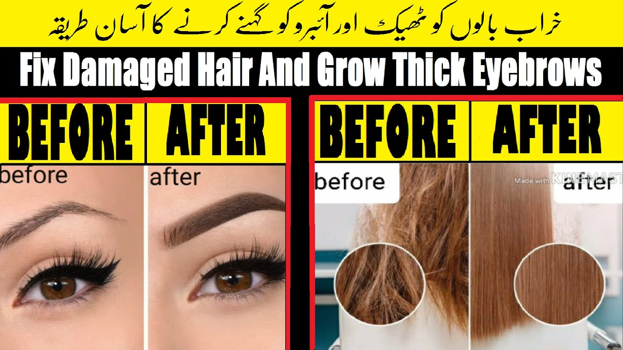 Beauty Tips | Easy Way To Fix Damaged Hair And Grow Thick Eyebrows | Smooth Hair And Thick