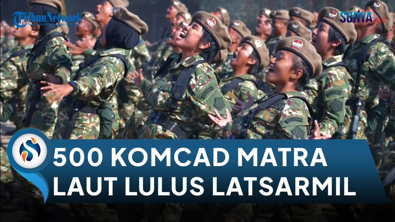 Haru Biru saat 500 Komcad Matra Laut Lulus Latsarmil. Siap Jiwa Raga Bela Negara