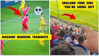 England fans Singing "You're F*kng Sh!T" Towards Mudryk & Maguire Marking own Teammate Marc Guehi