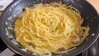 Pasta (pork belly carbonara) | Transcript of a freelance chef&#39;s room recipe