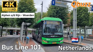Qbuzz line 101: Alphen aan den Rijn - Woerden | ZHN | 🚌 IVECO Crossway LE ELEC | 2026 4K 🇳🇱 Rain day