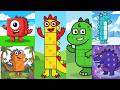 Numberblocks Turn Cartoon Style DINOSAURS! | The Most EPIC Cartoon Style Numberblocks Adventure