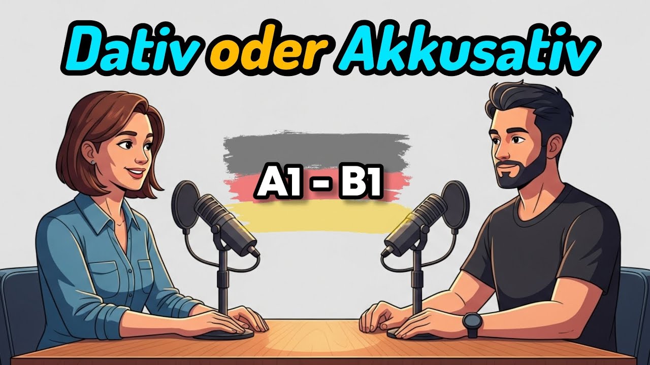 Dativ oder Akkusativ,  Learn German with Podcast A2-B1 #deutschlernen #learngerman 