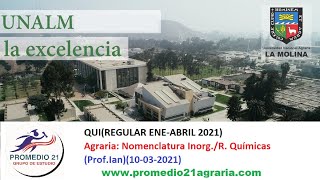 QUI(REGULAR ENE-ABRIL 2021)Agraria: Nomenclatura Inorg./R. Químicas  (Prof.Ian)(10-03-2021)