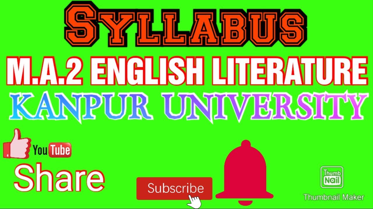 MA FINAL ENGLISH LITERATURE KANPUR UNIVERSITY SYLLABUS||#csjmuniversity ...