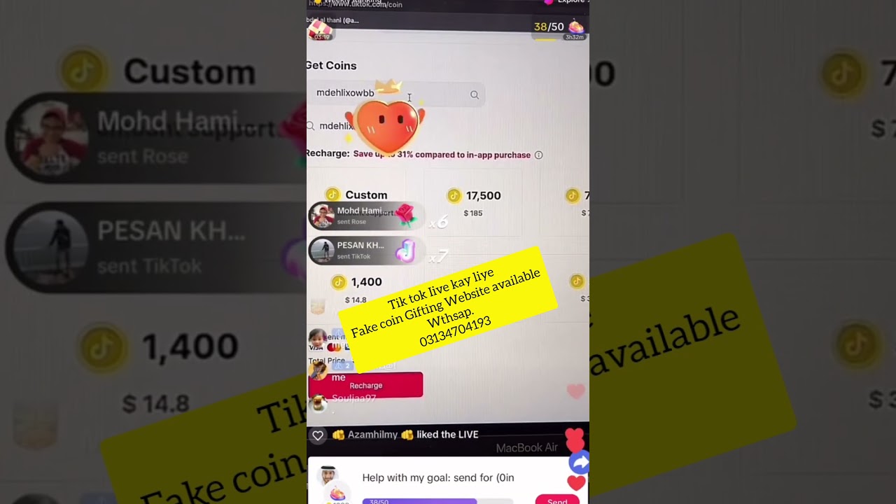 tiktok fake gifting coin website 😳😳🥰