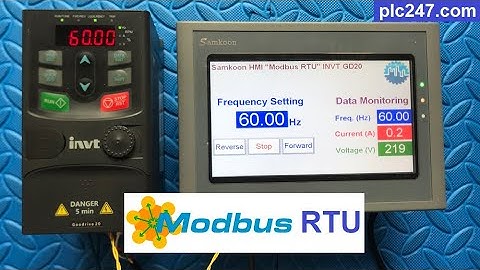Samkoon HMI "Modbus RTU" INVT GD20 Tutorial