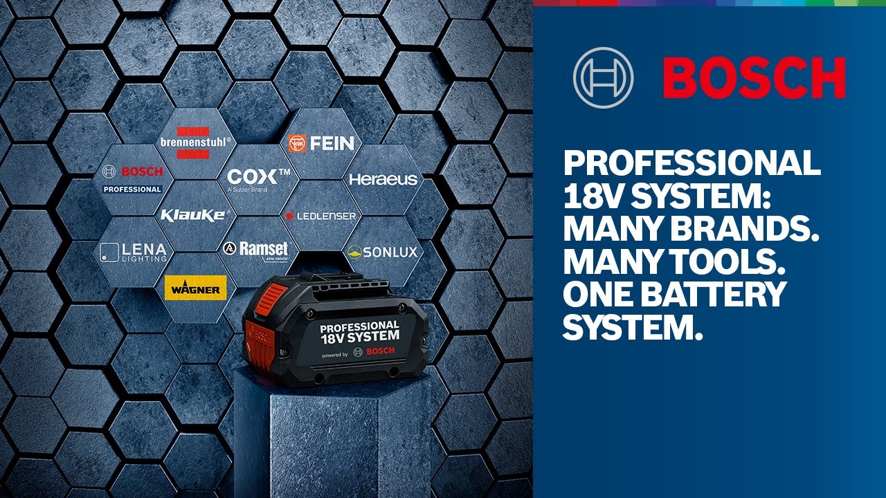 Professional 18V System: Many brands. Many tools. One battery system. 