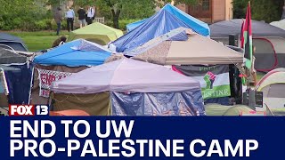 UW, protesters reach agreement to end encampment; reports | FOX 13 Seattle