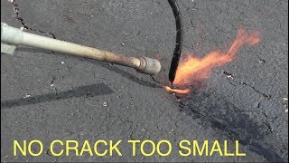 Asphalt, Blacktop meltdrip method crack sealing DIY