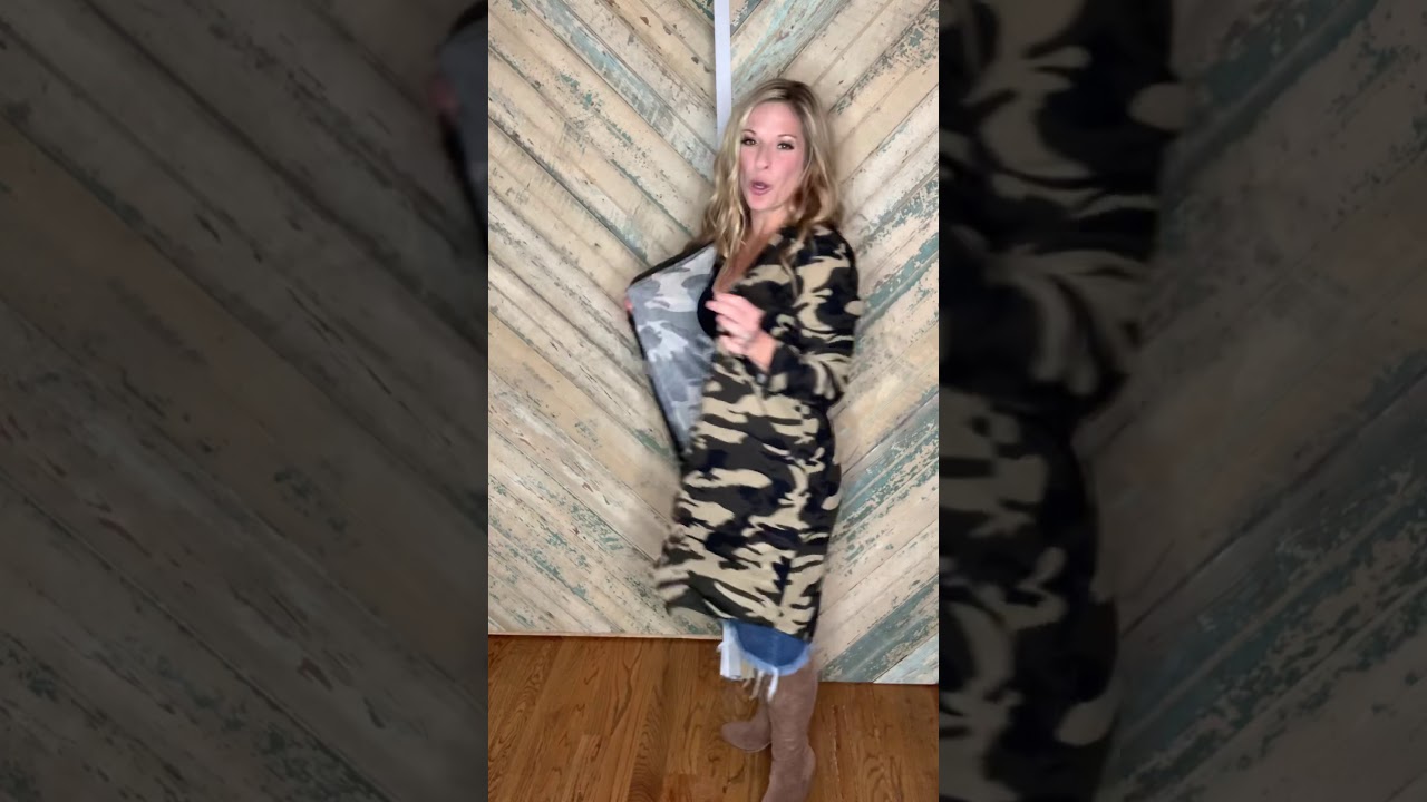 In The Moment Cardigan in Camo