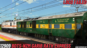 12909 Bandra Terminus  Hazrat Nizamuddin Garib Rath in Train Simulator || FHD GAMEPLAY: IR-MSTS
