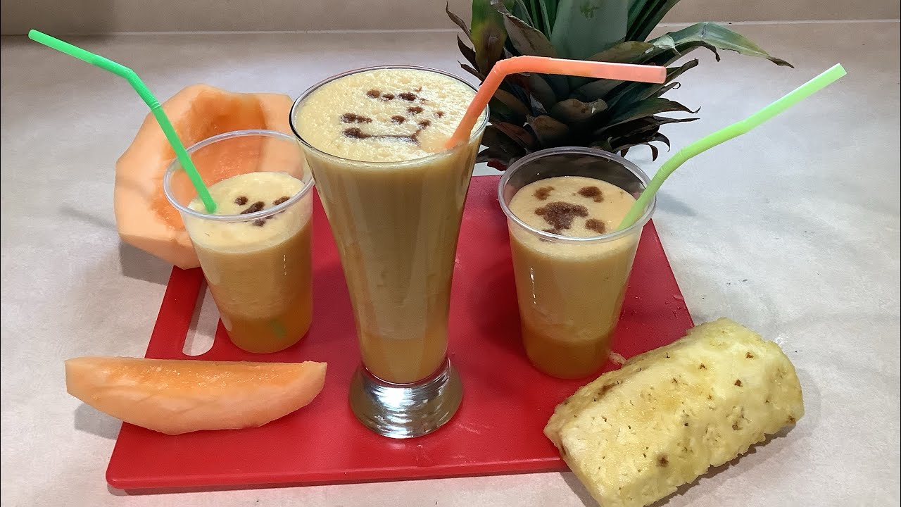 Como hacer un jugo de piña con melón combinación perfecta 🍍how to make pineapple juice with melon