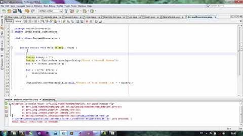 Java JOptionPane Code for Decimal To Binary Conversion