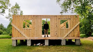 Building A Log Cabin To Raise My Family In | Front Wall Is Complete