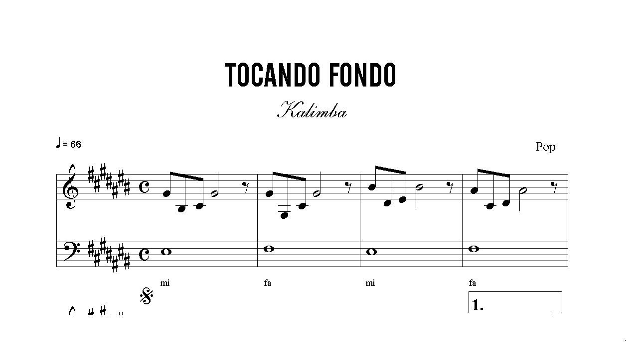 Partitura Kalimba Tocando Fondo Clases de Produccion de Partituras