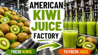 Inside an American Factory: How Kiwi Juice Is Made From Fresh Kiwis 🥝 | Full Process