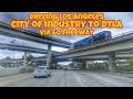 Driving Los Angeles City of Industry to Downtown Los Angeles