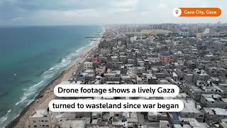 Before and after drone videos show a devastated Gaza | REUTERS