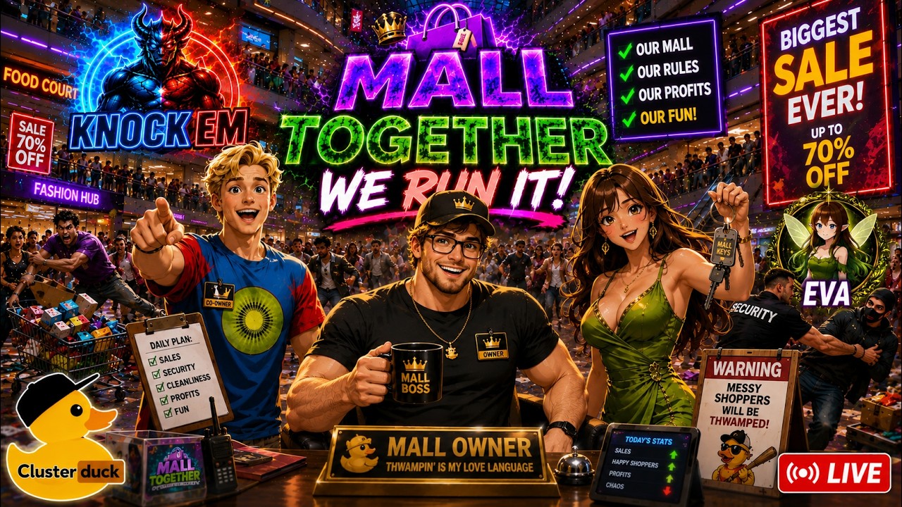 WE'RE RUNNING A MALL?! 😂 | Mall Together w/ @KnockEmGaming & @EvasGamingStupidity LIVE!