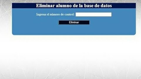 Formulario html, css, php y PostgreSQL- Eliminar un registro de una tabla de base de datos.