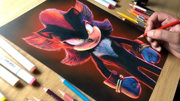 Shadow the Hedgehog Art Timelapse – Markers, Pencils & Airbrush | Artology