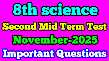 8th Science Second Mid Term Test Important Questions November-2025 English Medium
