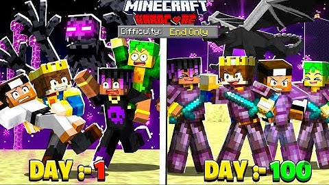 FINALE - 100 Days In END ONLY WORLD in Hardcore Minecraft 😰