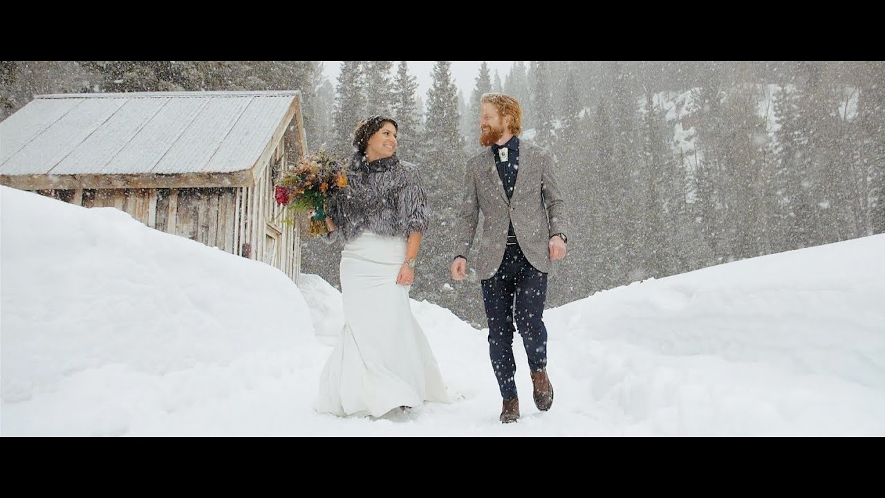 A Romantic Snowy Wedding in Dunton Hot Springs in Colorado wedding dresses