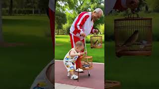 FUNNY BABY, Grandpa and granchild walking #cute, #happy, #laugh, #smile,#family, #parent