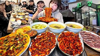 FOLIE APRÈS L’ENTRAÎNEMENT! Poulpe épicé Kalguksu Raviolis Porc bouilli🔥