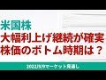 【米国株】要人発言から今後の大幅利上げの継続が確実視。株価のボトム時期の目処はいつ頃か?【9/9 マーケット見通し】