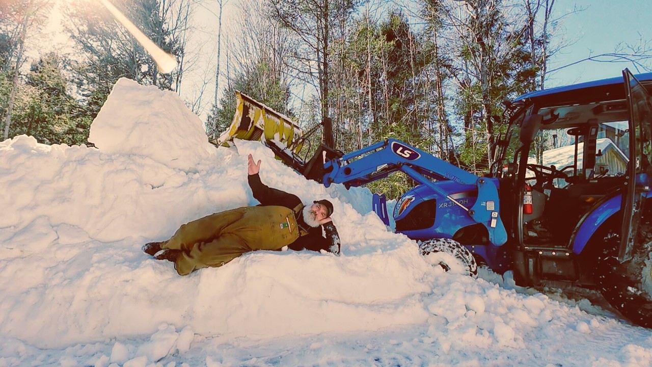 Large snow bank relocation program!