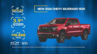 Supplier pricing all month long at Emerson Chevy, up to $10,000 off MSRP on 2026 Silverado in stock!