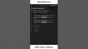 Các phương thức xử lý chuỗi Python - 08 - Startswith Endswith #python #laptrinhpython #hocpython