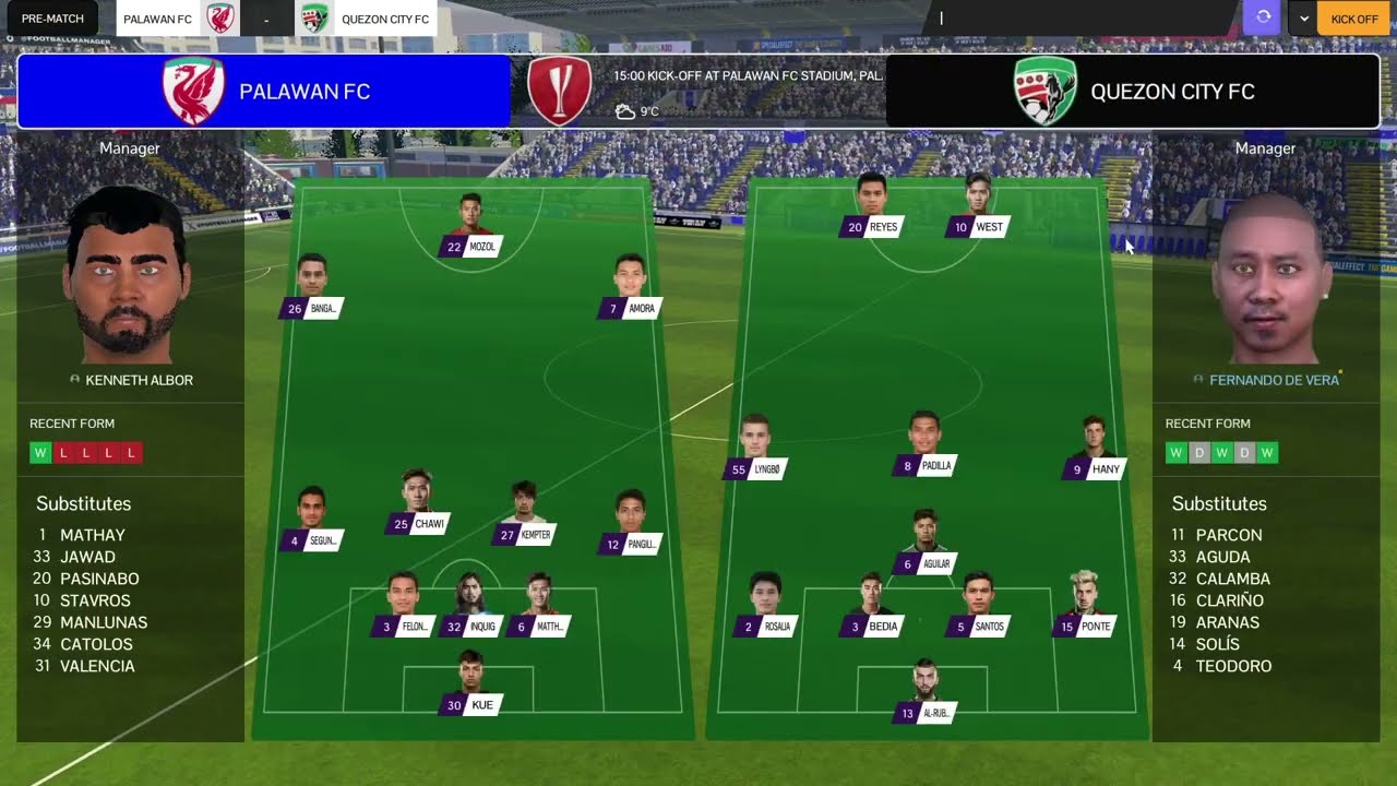 FM24 Azkals S02E79 Palawan City vs Quezon City Division 4 Game 27