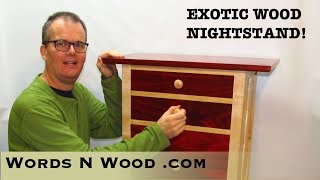 Striking Red African Padauk, and Hard Maple come together to make a stunning contrast in this Shaker inspired nightstand. And yes