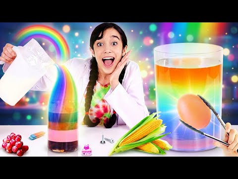3 Rainbow Color Density Experiments ★ Easy Activities to Do at Home - Learn with Lelê
