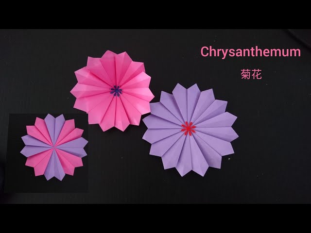 Origami Chrysanthemum/ 8-petal Flower/ Mandala 折纸菊花 - YouTube