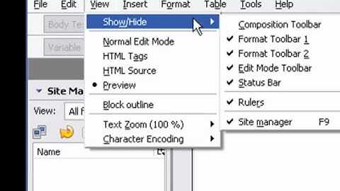 How to Work with the Kompozer Interface