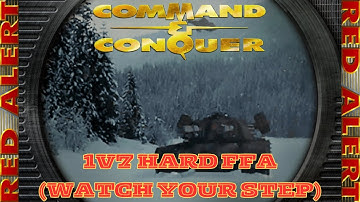 Command And Conquer Red Alert Skirmish FFA 1V7 (Watch Your Step) RTS Sovjet Gameplay PC
