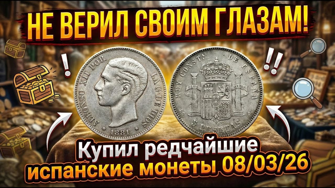 НЕ ВЕРИЛ СВОИМ ГЛАЗАМ! Купил редчайшие испанские монеты 08/03/26