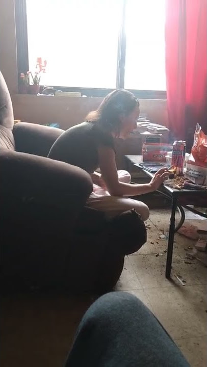 girl smoking and coughing
