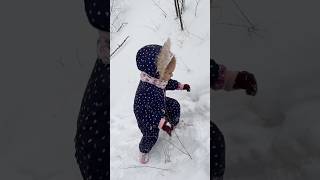Anastasia Love to Climb So Much ❄️ #winter #baby #cold #play #little #snow #outdoors #cute #girl