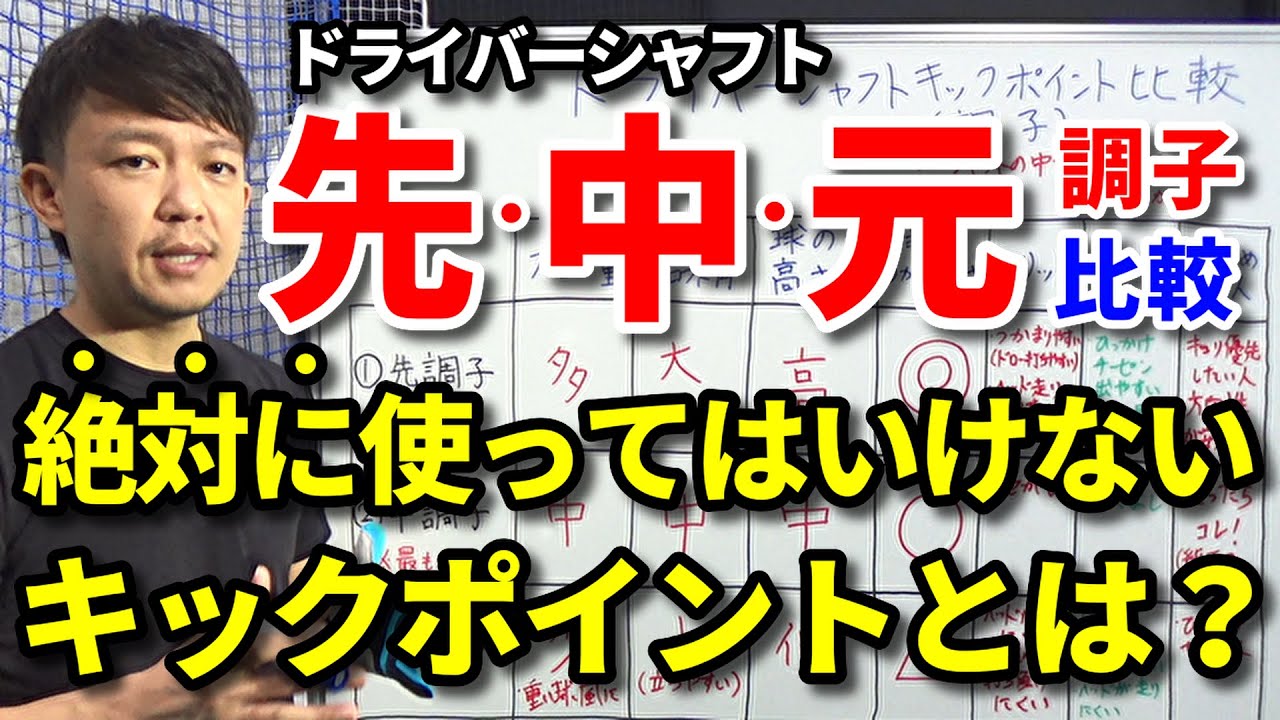 絶対に使ってはいけないキックポイントはコレです 先 中 元調子のドライバーシャフトを比較 選び方のコツ 間違ったシャフトを使わないために これだけは知っておきたい知識 クラブセッティング 吉本巧 Youtube