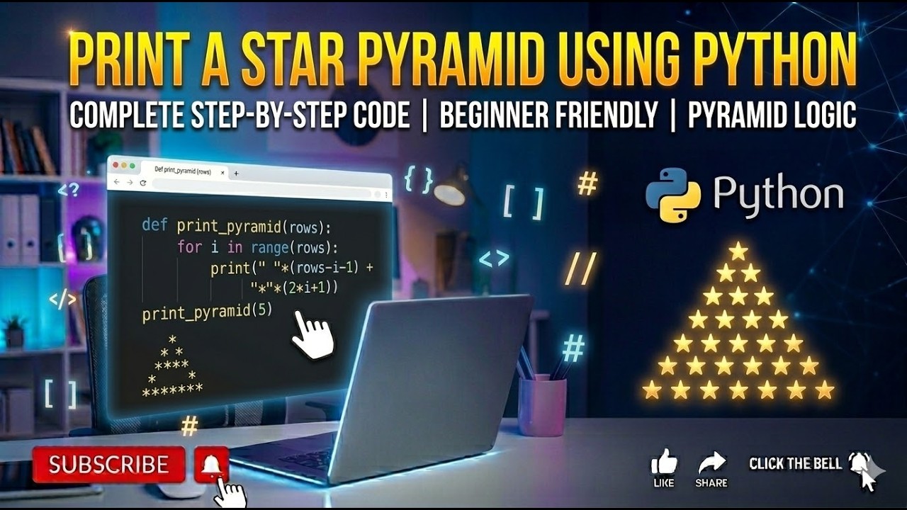 print the star pyramid pattern using python program