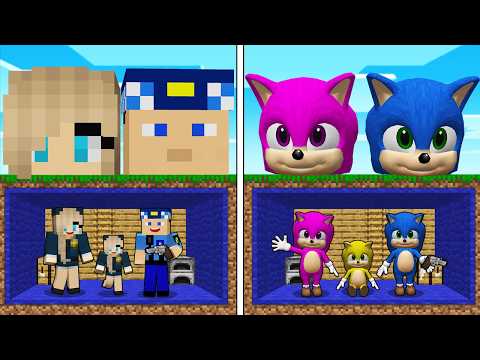 Minecraft'ta Berca Aile vs Bebek Sonic Aile Karakol Kapışması !!