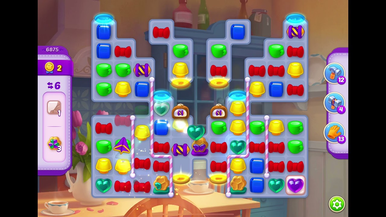 HomeScapes Level 6875 no boosters (14 moves)